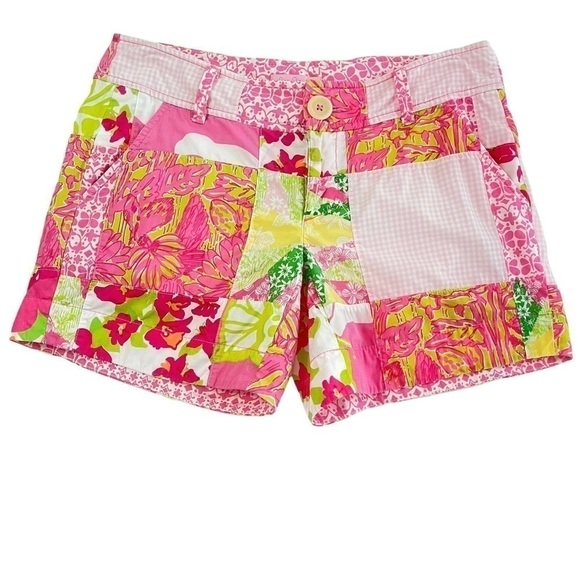 LILLY Pulitzer Patchwork Classic Shorts Size 0 - Picture 1 of 8